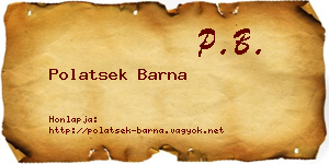 Polatsek Barna névjegykártya